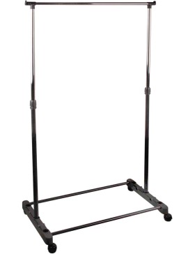 Portant à Vêtements en Métal Réglable sur Roulettes – Penderie Mobile Robuste avec Barre Télescopique