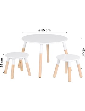 Kindertafel met 2 krukjes – Kindertafel- en stoelenset