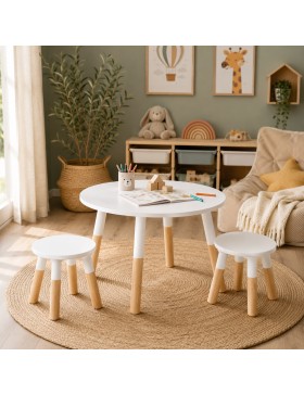 Kindertafel met 2 krukjes – Kindertafel- en stoelenset