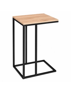 Bijzettafel of salontafel – Metalen frame met blad in houtnerfstructuur