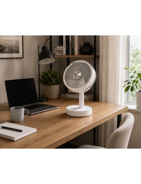 Elektrische tafelventilator met oscillatie en verstelbare beweging – compacte ventilator met USB-voeding