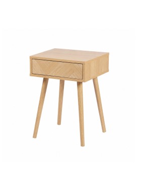 Nachtkastje met schuiflade – Scandinavisch design nachtkastje van hout en metaal