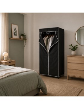 Kledingkast met beschermhoes – Opbergkast van staal en non-woven stof, draagbare kleedkamer met ritssluiting