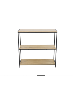 Consoletafel met 3 niveaus in hout en metaal – Consoletafel met opbergplanken
