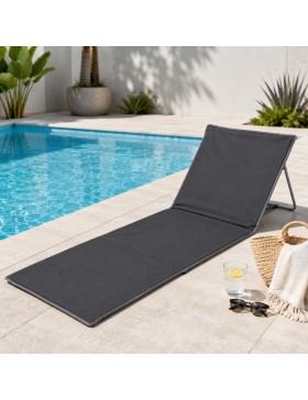 Opvouwbaar strandmatras met verstelbare rugleuning – Draagbaar, gewatteerd ligbed