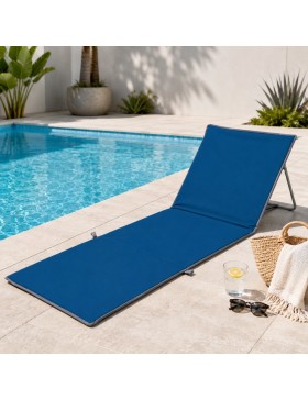 Opvouwbaar strandmatras met verstelbare rugleuning – Draagbaar, gewatteerd ligbed