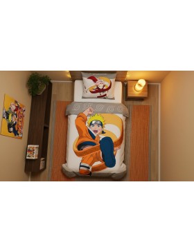 Naruto Shippuden beddengoedset 140x200 cm + kussensloop 65x65 cm, 100% katoen, omkeerbaar, officiële Aymax-licentie.