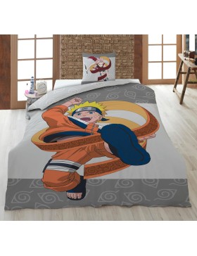 Naruto Shippuden beddengoedset 140x200 cm + kussensloop 65x65 cm, 100% katoen, omkeerbaar, officiële Aymax-licentie.