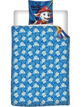 Juego de ropa de cama de Paw Patrol 140x200 + Funda de almohada 65x65 Reversible Polialgodón Chase Marshall Stella Ruben
