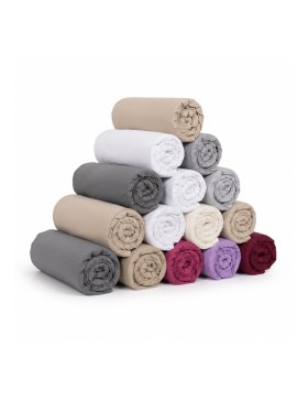 copy of Spannbettlaken-Set, 100 % Baumwolle, Fadenzahl 57, zufällige Farben