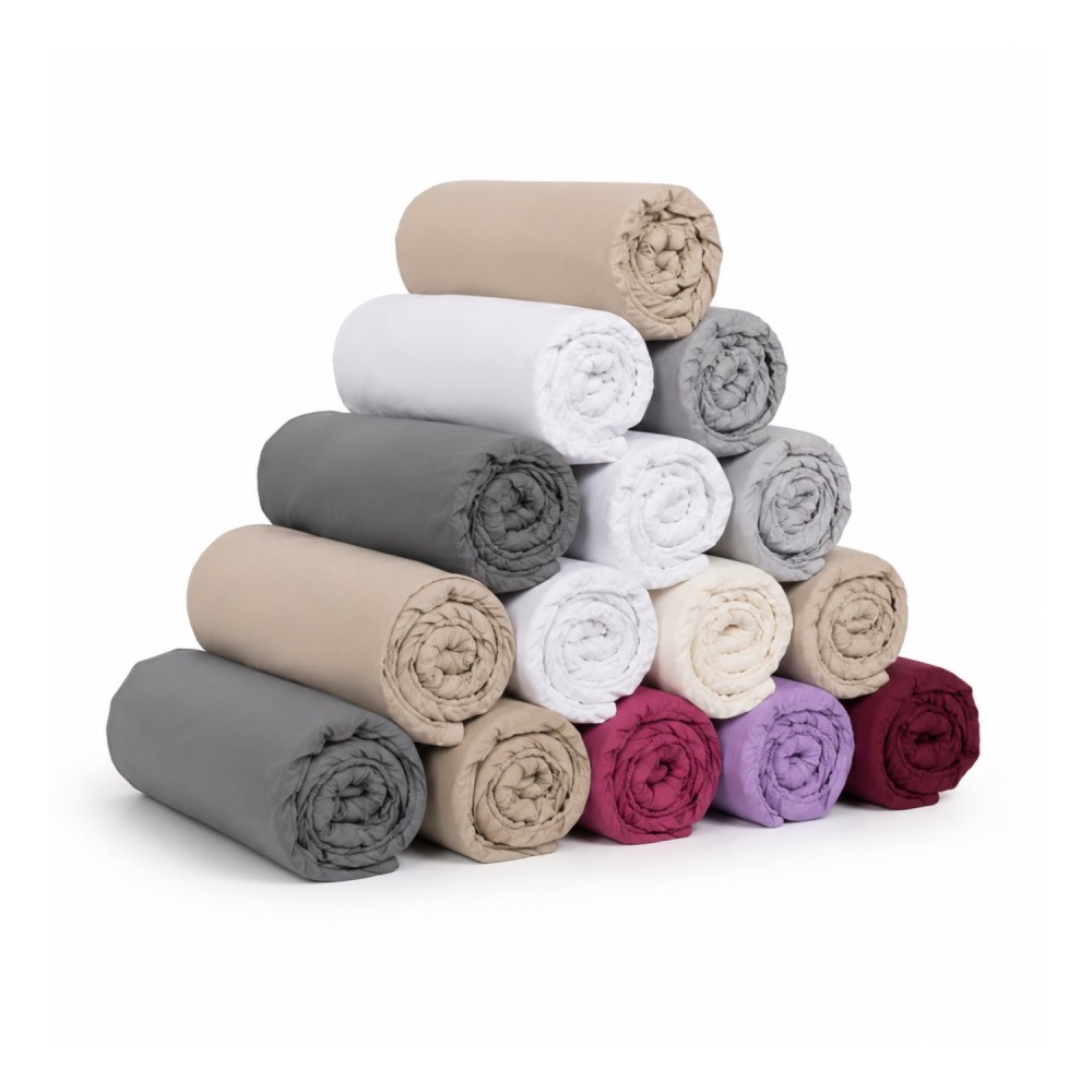 copy of Spannbettlaken-Set, 100 % Baumwolle, Fadenzahl 57, zufällige Farben