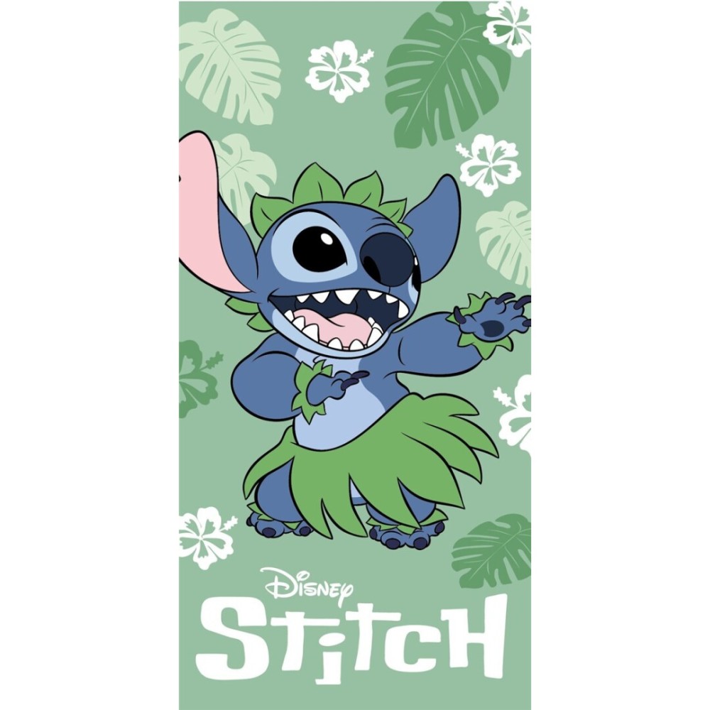 Serviette De Plage - Stitch En Train De Danser Avec Une Tenue Hawaïenne - 70x140 Cm