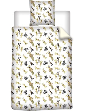 Funda nórdica Marsupilami 140x200 + Funda de almohada 65x65 Houba Hop Amarillo Blanco