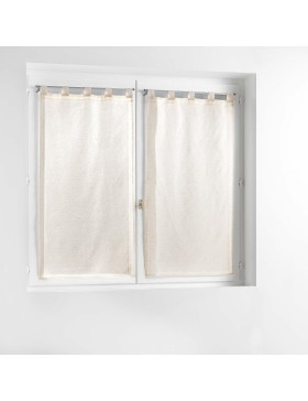 Douceur d'Intérieur, Paire Droite à Passants (2 x 60 x 160 cm) Norine Naturel, Effet Lin Tissé