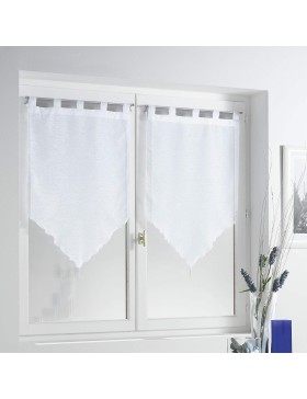 Douceur d'Intérieur, Paire de Voilages à Passants (2 x 60 x 90 cm) Lissea Blanc, Voile Sablé