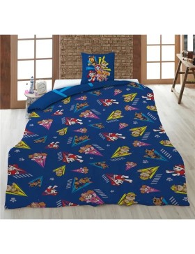 Parure de Lit Enfant - PAT PATROUILLE - Chase - Housse de Couette 140x200 cm - Taie 65x65 cm - Polycoton