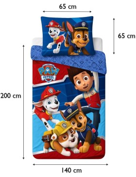 copy of Paw Patrol beddengoedset 140x200 + kussensloop 65x65, omkeerbaar, polykatoen, Chase, Marshall, Stella, Ruben