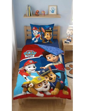 Pat’ Patrouille Parure de Lit Enfant 2 Pièces – Housse de Couette Réversible 140x200 cm et Taie 65x65 cm