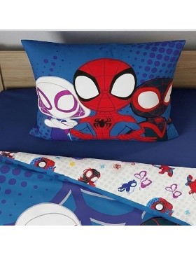 Marvel Spidey et ses Amis – Parure de Lit Réversible - Housse de Couette 140 × 200 cm + Taie 65 × 65 cm – Polycoton