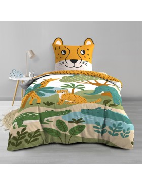 copy of Conjunto de cama 100% algodão – Capa de edredom 140x200 cm + 1 fronha 63x63 cm – TIGRY – Certificado Oeko-TEX
