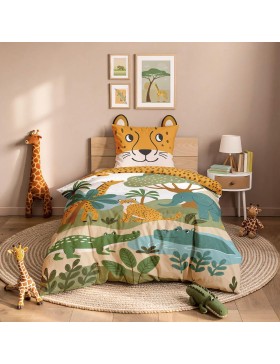 copy of Conjunto de cama 100% algodão – Capa de edredom 140x200 cm + 1 fronha 63x63 cm – TIGRY – Certificado Oeko-TEX