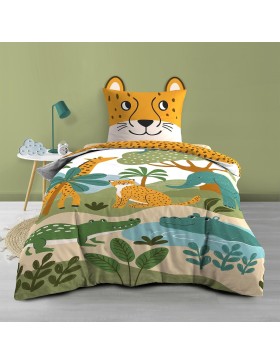 copy of Conjunto de cama 100% algodão – Capa de edredom 140x200 cm + 1 fronha 63x63 cm – TIGRY – Certificado Oeko-TEX