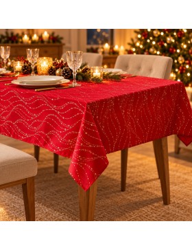copy of Promo Leinen Weihnachtstischdecke Rechteckig Fleckenabweisend - Sternbild