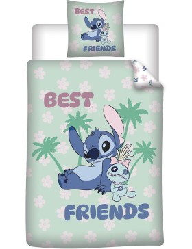 copy of Lilo & Stitch Disney beddengoedset 140x200 cm + kussensloop 65x65 cm, omkeerbaar, polykatoen, officiële Aymax-licentie.