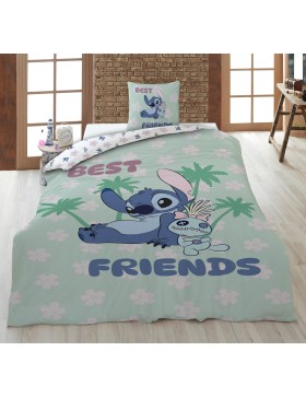 copy of Lilo & Stitch Disney beddengoedset 140x200 cm + kussensloop 65x65 cm, omkeerbaar, polykatoen, officiële Aymax-licentie.