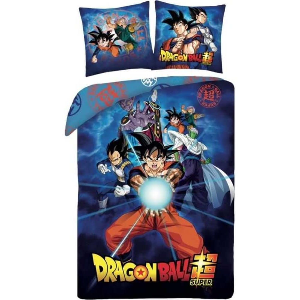 Dragon Ball Super Housse de Couette 140x200 + Taie Microfibre Goku Vegeta