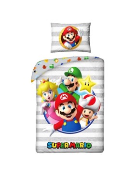 copy of Parure de Lit Super Mario Réversible en Microfibre – Housse de Couette et Taie d’Oreiller Collection Nintendo –
