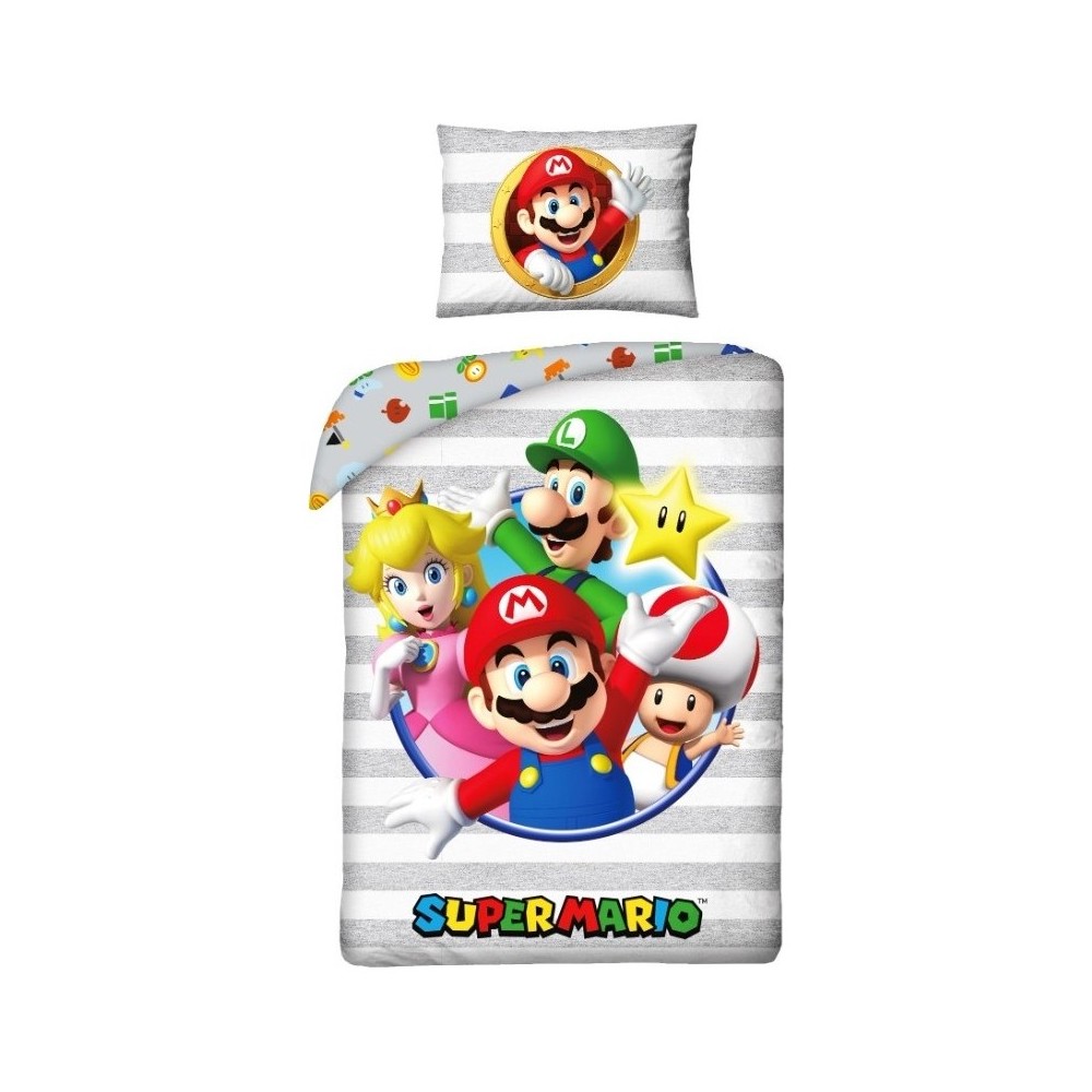 copy of Parure de Lit Super Mario Réversible en Microfibre – Housse de Couette et Taie d’Oreiller Collection Nintendo –