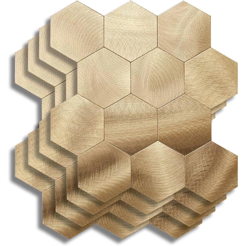 Crédence adhésive 3D Hexa cuivre – 4 panneaux 25 x 23,2 cm, épaisseur 4 mm – douceur d’intérieur