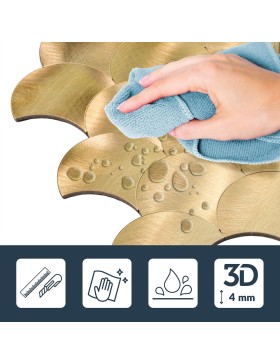 copy of Crédence adhésive 3D Travertin cuivre – 4 panneaux 25 x 25 cm, épaisseur 4 mm – douceur d’intérieur