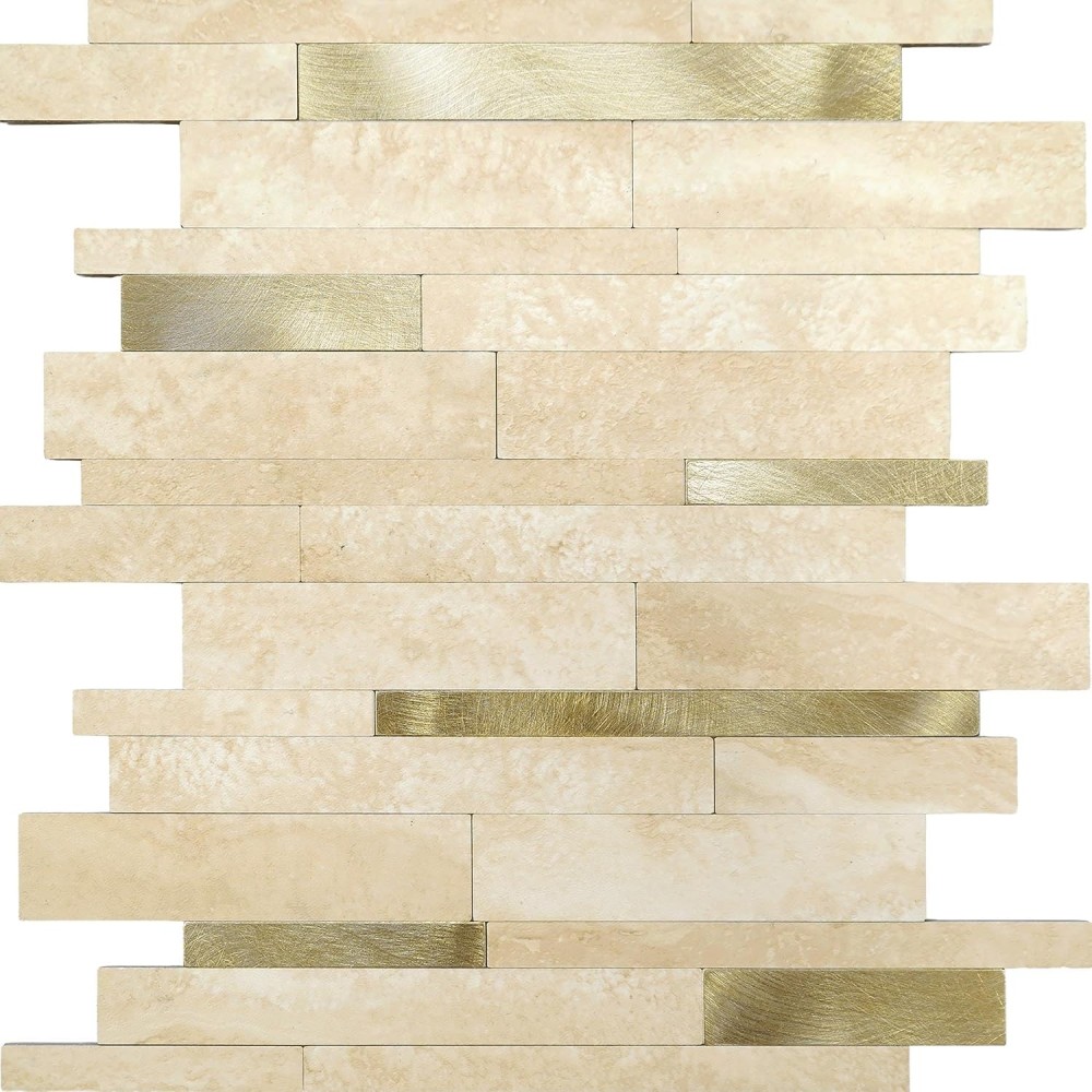 Crédence adhésive 3D Lamelles naturel – 4 panneaux 25 x 25 cm, épaisseur 4 mm – douceur d’intérieur