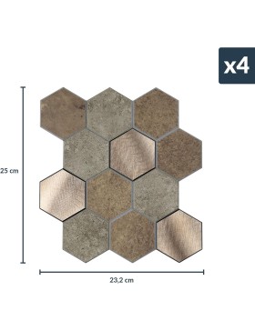 copy of Crédence adhésive 3D Travertin cuivre – 4 panneaux 25 x 25 cm, épaisseur 4 mm – douceur d’intérieur