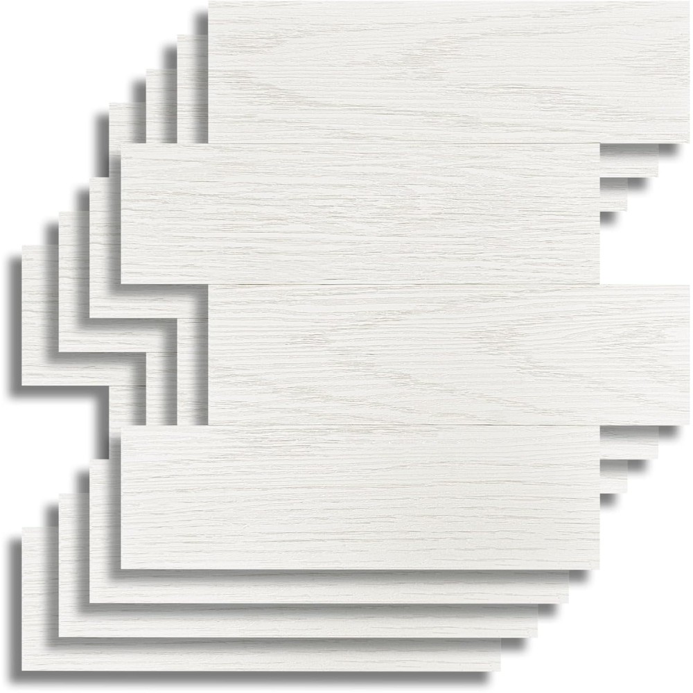Crédence adhésive 3D Boiseo blanc effet bois – 4 panneaux 25 x 25 cm – douceur d’intérieur