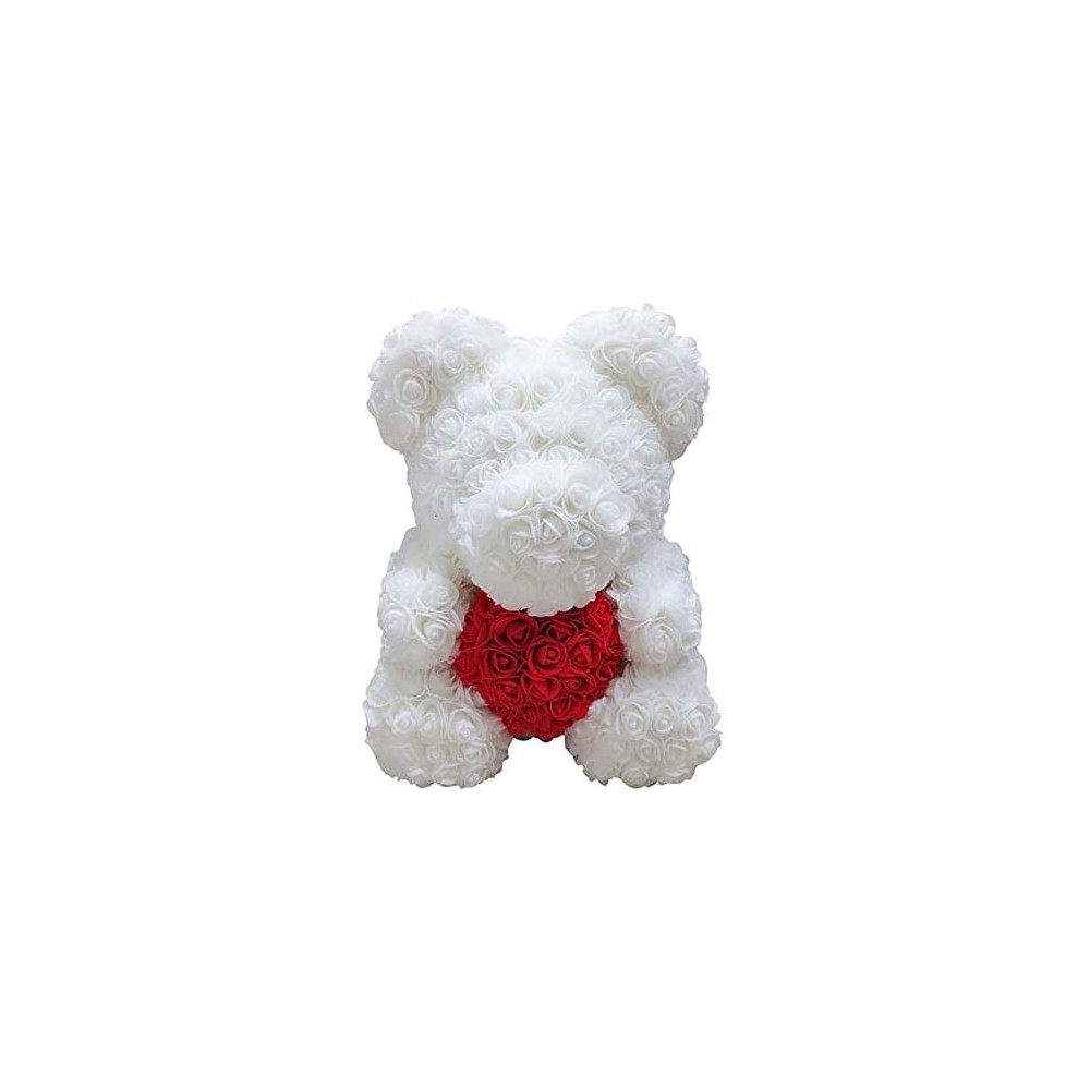 Urso rosa com coração em sua caixa – 35 cm de altura
