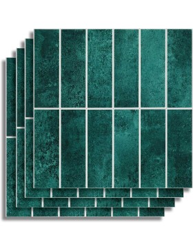 Crédence adhésive 3D Kalix émeraude – 4 panneaux 25 x 25 cm – douceur d’intérieur