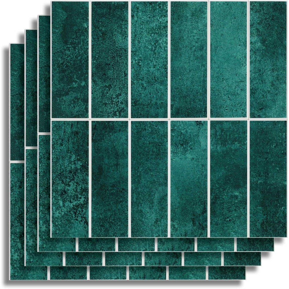 Crédence adhésive 3D Kalix émeraude – 4 panneaux 25 x 25 cm – douceur d’intérieur
