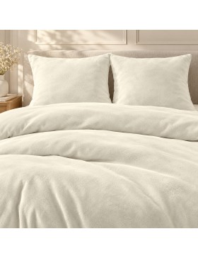 Parure de lit flanelle Flanou 240 x 220 cm – Polyester - 3 pièces, fermeture boutons – douceur d’intérieur