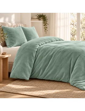 Parure de lit flanelle Flanou 240 x 220 cm – Polyester - 3 pièces, fermeture boutons – douceur d’intérieur