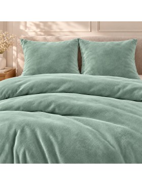 Parure de lit flanelle Flanou 240 x 220 cm – Polyester - 3 pièces, fermeture boutons – douceur d’intérieur
