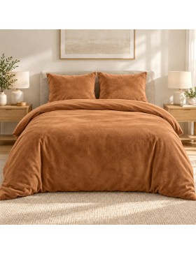 Parure de lit flanelle Flanou 240 x 220 cm – Polyester - 3 pièces, fermeture boutons – douceur d’intérieur