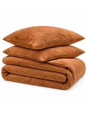 Parure de lit flanelle Flanou 240 x 220 cm – Polyester - 3 pièces, fermeture boutons – douceur d’intérieur