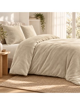 Parure de lit flanelle Flanou 240 x 220 cm – Polyester - 3 pièces, fermeture boutons – douceur d’intérieur