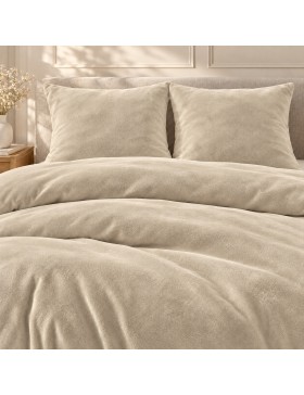 Parure de lit flanelle Flanou 240 x 220 cm – Polyester - 3 pièces, fermeture boutons – douceur d’intérieur