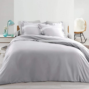 Percale dekbedovertrek - Astoria Grey