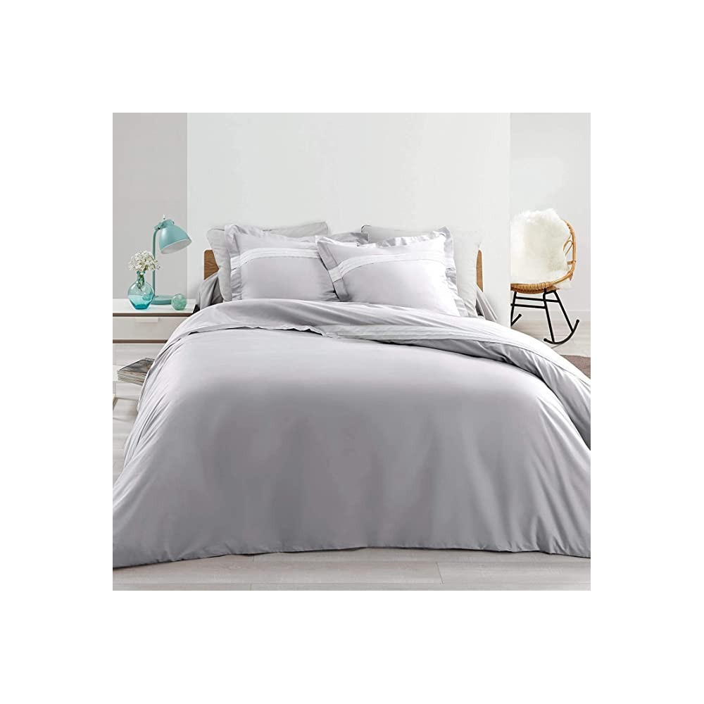 Percale dekbedovertrek - Astoria Grey