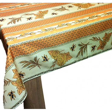 Provenzalische rechteckige schmutzabweisende Tischdecke Sonnenblume Gelbe Biene